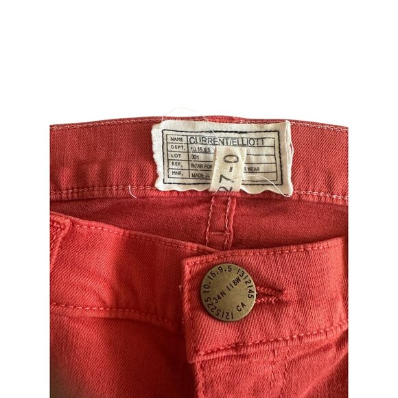 CURRENT ELLIOTT Orange Skinny Jeans Size 27 NEW with tags - Picture 5 of 8